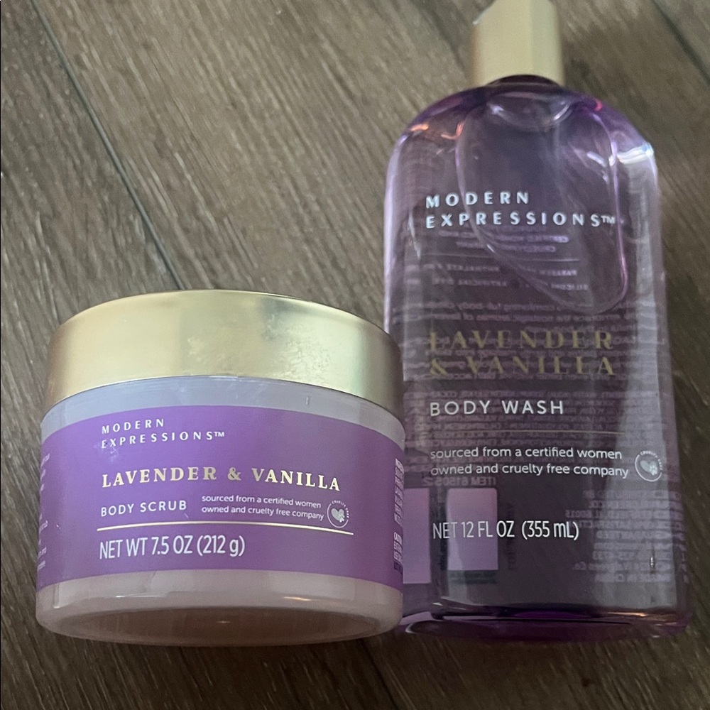 Modern Expressions Lavender & Vanilla Body Wash and Scrub Set